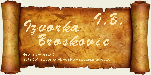 Izvorka Brošković vizit kartica